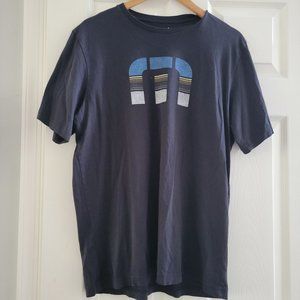 Travis Mathew Gray Tee shirt Graphic logo Pima Cotton top size Large Active